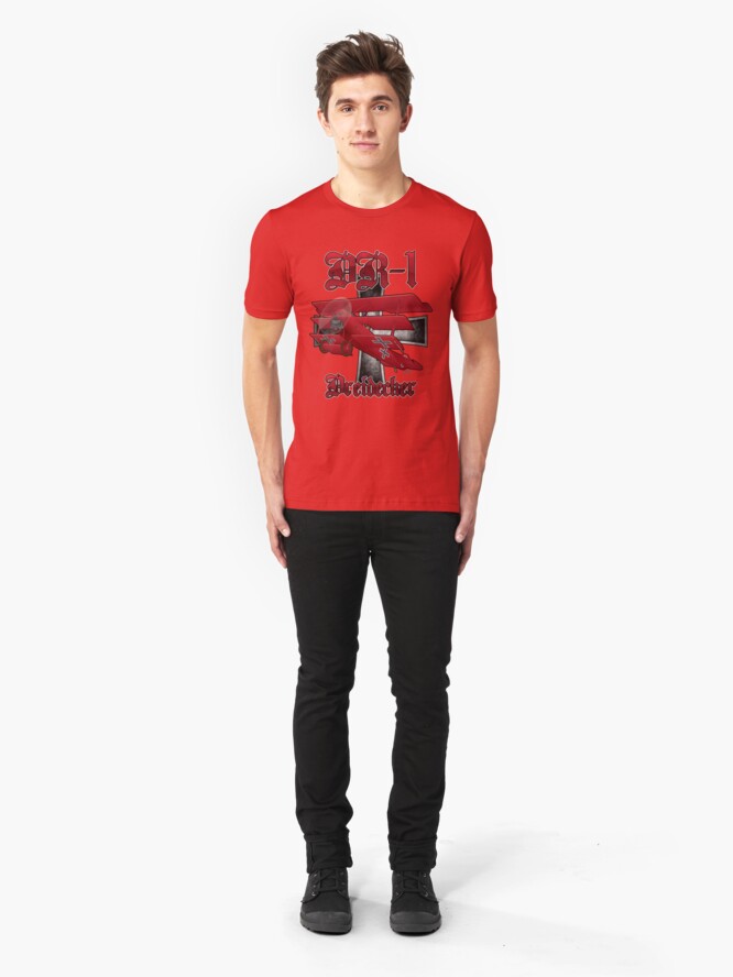 Alternate view of DR-1 Red Baron Triplane WWI Warbird Slim Fit T-Shirt