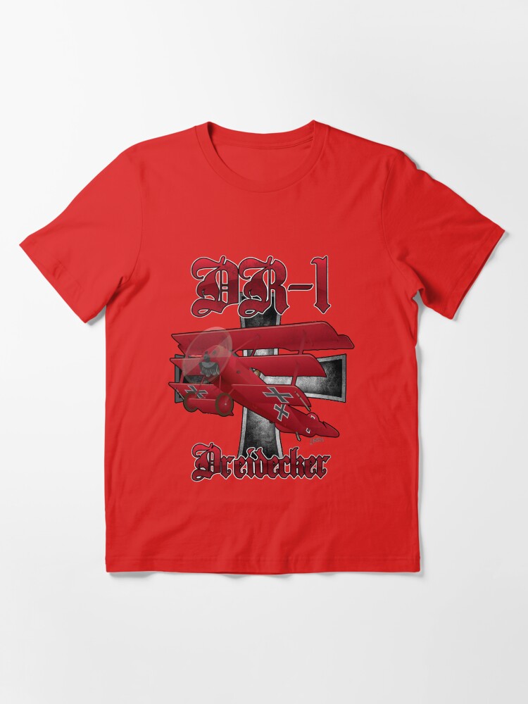 Alternate view of DR-1 Red Baron Triplane WWI Warbird Essential T-Shirt