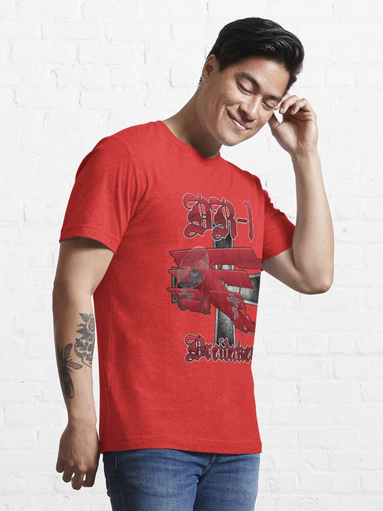 Alternate view of DR-1 Red Baron Triplane WWI Warbird Essential T-Shirt