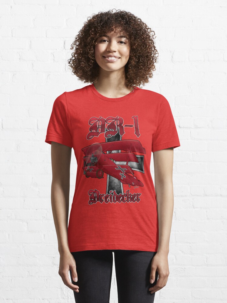 Alternate view of DR-1 Red Baron Triplane WWI Warbird Essential T-Shirt