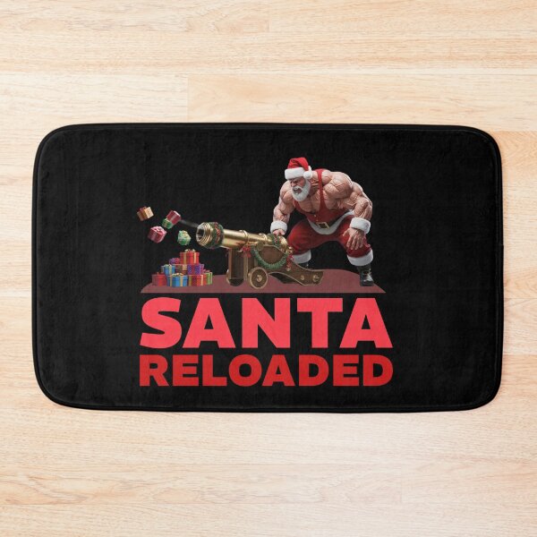 Item preview, Santa Reloaded Muscular Buff Santa Gift Cannon Funny Christmas designed and sold by KiwiRider.