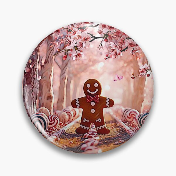 Item preview, Gingerbread Man Strolling Thru Cherry Blossom Candy Cane Mint Balls Park designed and sold by shaang.