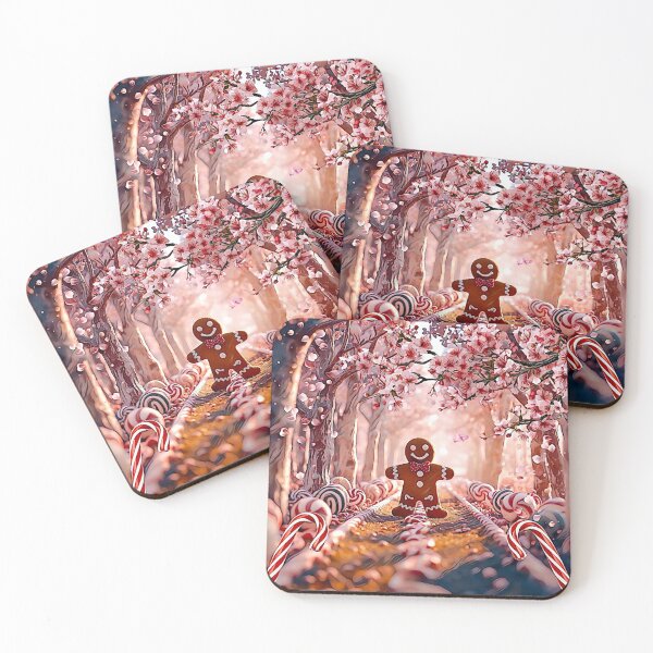 Item preview, Gingerbread Man Strolling Thru Cherry Blossom Candy Cane Mint Balls Park designed and sold by shaang.
