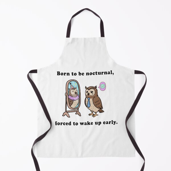 Item preview, Born to Be Nocturnal – Funny Owl Morning Struggle Illustration designed and sold by Senkov.