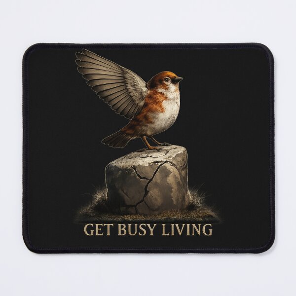 Item preview, Get Busy Living – Inspirational Bird Parody Design designed and sold by Laughprints.