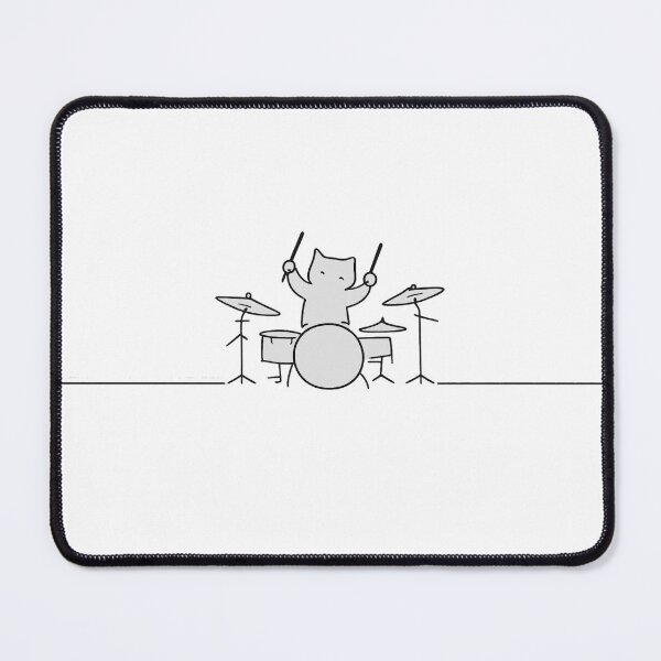 Item preview, Minimal Line Cat Drummer – Archie designed and sold by Loose Parts.
