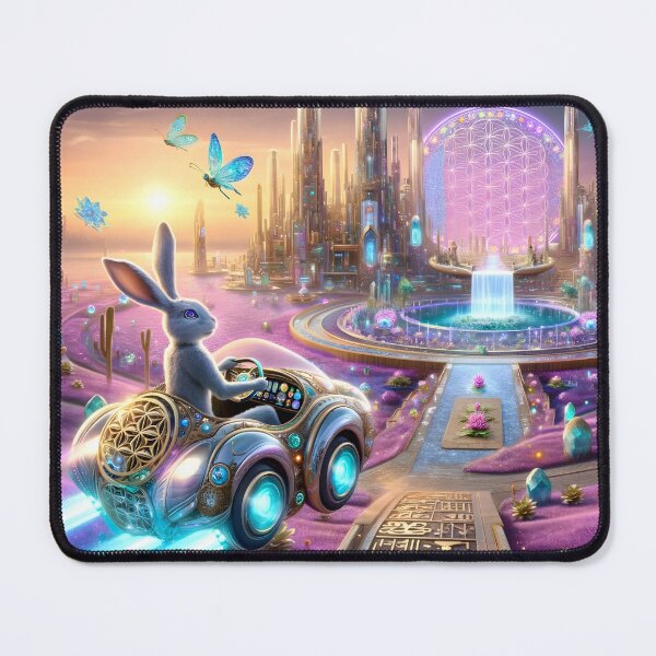 Item preview, Cyborg Rabbit aboard a futuristic flying car 8L3P120TH4 designed and sold by OsirizyahDesign.