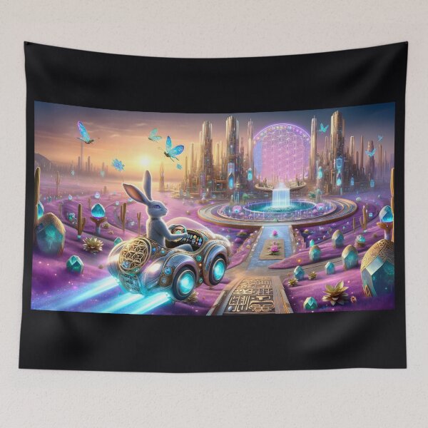 Item preview, Cyborg Rabbit aboard a futuristic flying car 8L3P120TH4 designed and sold by OsirizyahDesign.
