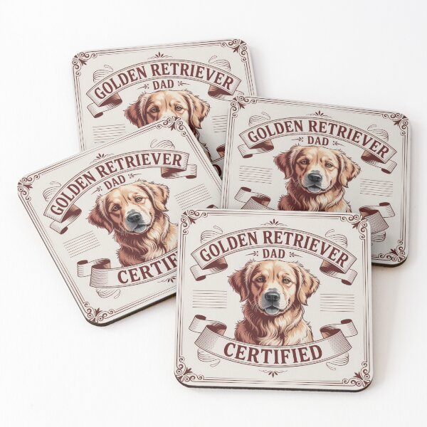 Item preview, Golden Retriever Dad Certified Vintage Dog Lover Gift Shirt designed and sold by PawsomeArtCo.