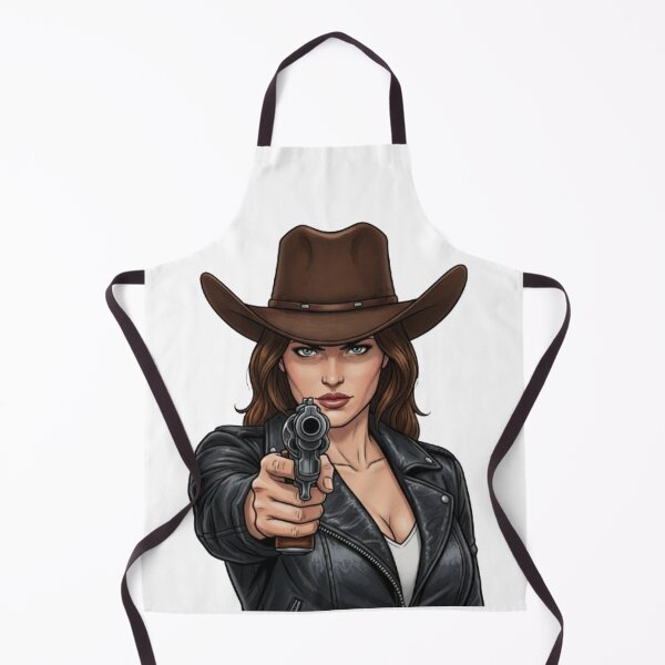Item preview, A sharp-eyed cowboy woman, pointing a revolver directly at the observer. designed and sold by CHRIST5000.