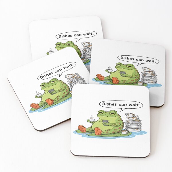 Item preview, Cartoon Frog Dishes can wait  designed and sold by quotesdesignss.
