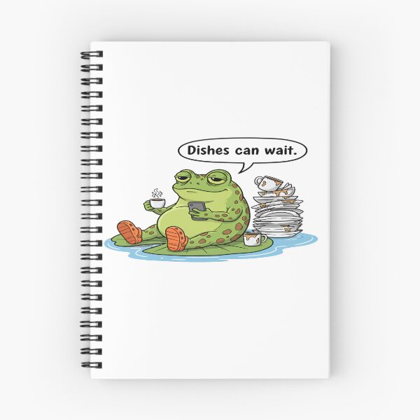 Item preview, Cartoon Frog Dishes can wait  designed and sold by quotesdesignss.