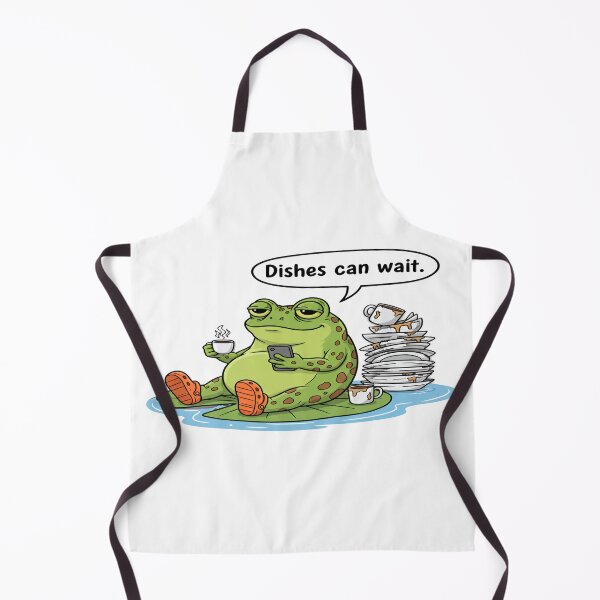 Item preview, Cartoon Frog Dishes can wait  designed and sold by quotesdesignss.