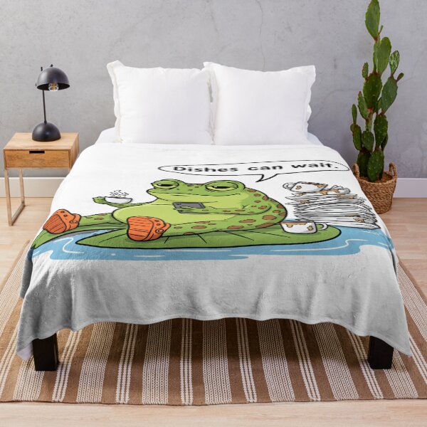 Item preview, Cartoon Frog Dishes can wait  designed and sold by quotesdesignss.