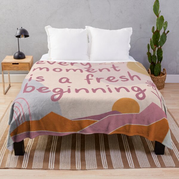 Item preview, Every moment is a fresh beginning with colorful shapes and designs showing nature and the sun at sunset designed and sold by SpaceartLilu.