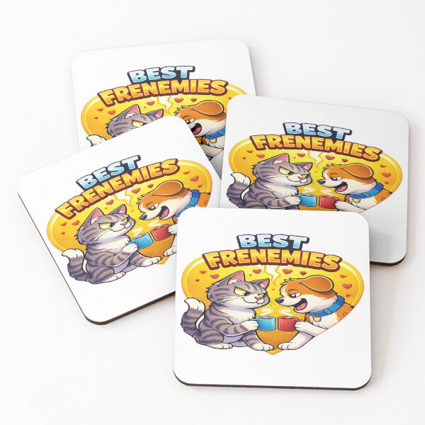 Item preview, Best Frenemies Cat and Dog Cartoon – Funny Pet Lover Design designed and sold by StyleLap.