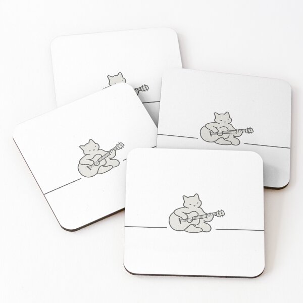 Item preview, Archie the Guitar – Minimal Line Art Music Cat designed and sold by Loose Parts.