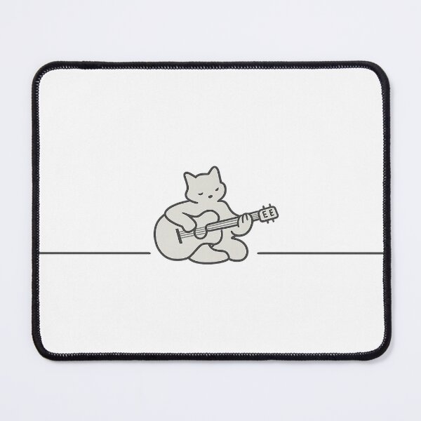 Item preview, Archie the Guitar – Minimal Line Art Music Cat designed and sold by Loose Parts.