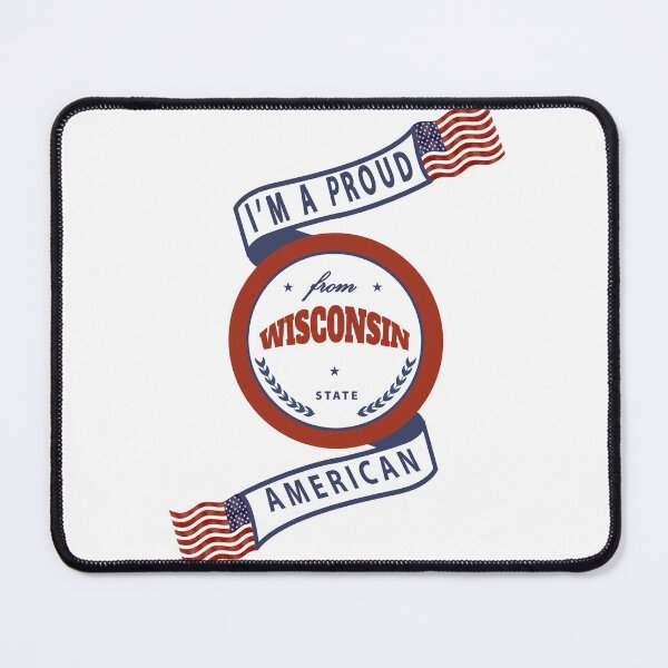 Item preview, Proud American Wisconsin State Badge designed and sold by capricedefille.