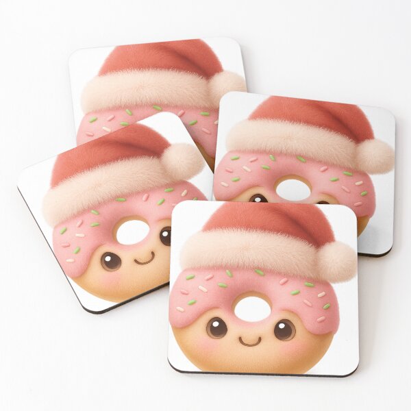 Item preview, Cute kawaii Christmas donut illustration designed and sold by artbaby30.