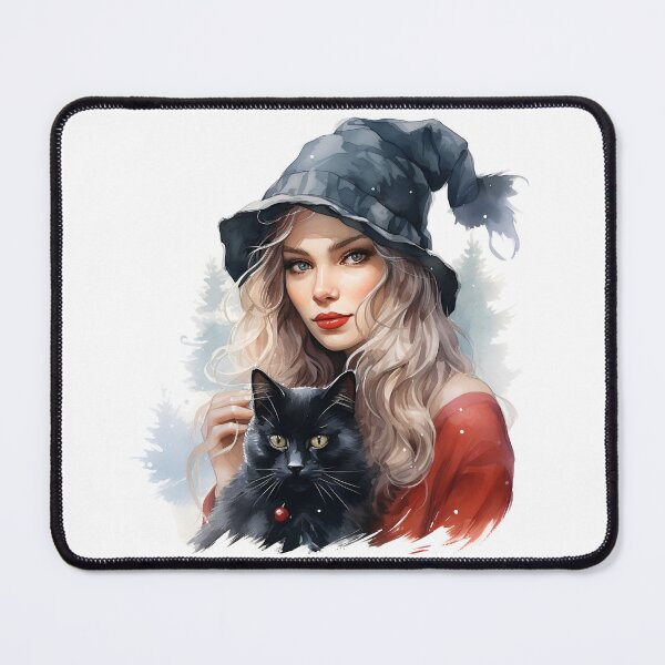 Item preview, Pretty Winter Witch with Black Cat designed and sold by Poison-Potion.