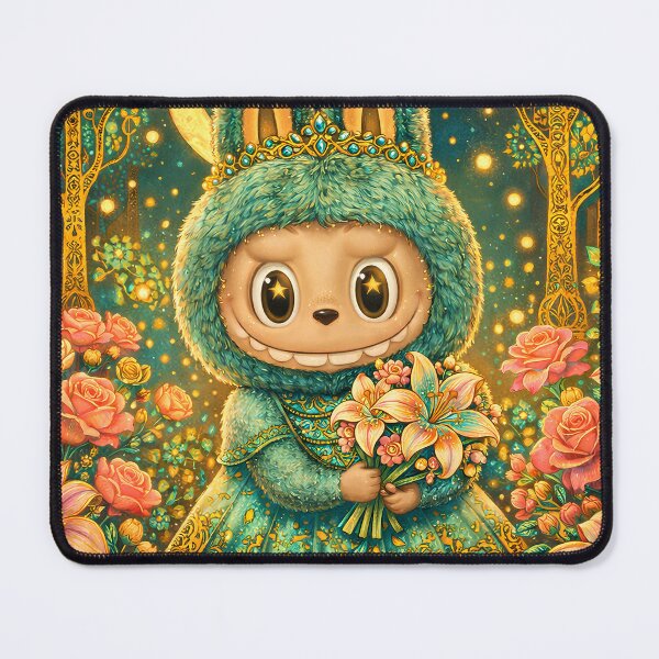 Item preview, Beautiful Labubu in a mysterious forest among roses and lilies. designed and sold by Natalia-Vlad.