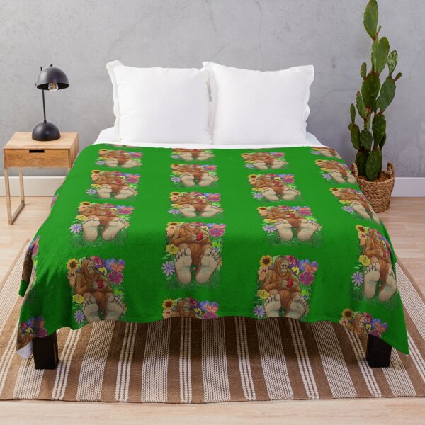 Item preview, Bigfoot Sasquatch Relaxing in Wildflowers Pop designed and sold by TeeARTHY.