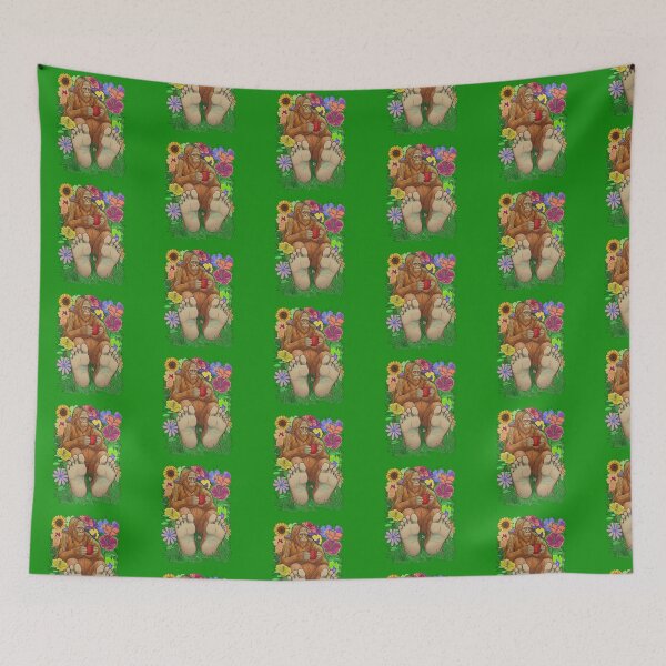Item preview, Bigfoot Sasquatch Relaxing in Wildflowers Pop designed and sold by TeeARTHY.