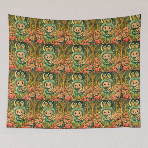 Item preview, Beautiful Labubu in a mysterious forest among roses and lilies. designed and sold by Natalia-Vlad.
