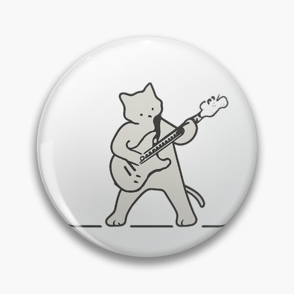 Item preview, Archie the Electric Guitar – Minimal Line Art Music Cat designed and sold by Loose Parts.