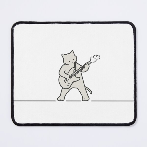 Item preview, Archie the Electric Guitar – Minimal Line Art Music Cat designed and sold by Loose Parts.