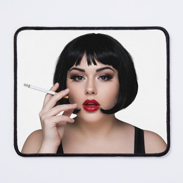 Item preview, Bold Retro Glam Girl Smoking Cigarette with Fierce Attitude. designed and sold by Spark2Seduction.