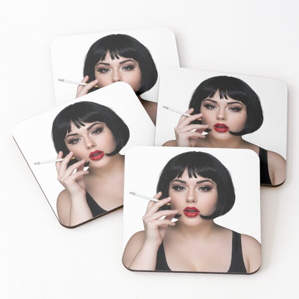 Item preview, Bold Retro Glam Girl Smoking Cigarette with Fierce Attitude. designed and sold by Spark2Seduction.