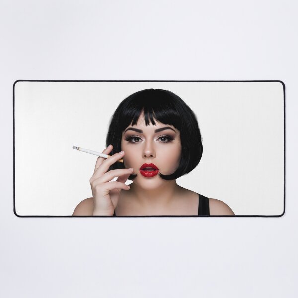 Item preview, Bold Retro Glam Girl Smoking Cigarette with Fierce Attitude. designed and sold by Spark2Seduction.