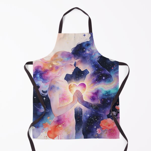 Item preview, Twin Flame Union Digital Watercolor Painting with Cosmic Love Energy designed and sold by soulfulpalette.
