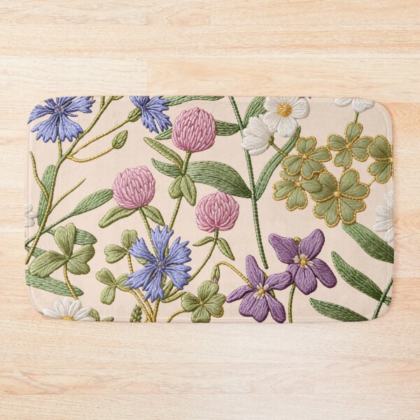 Item preview, Wildflowers, Wheat and Clovers Embroidery Illustration designed and sold by Ciervo Primavera.