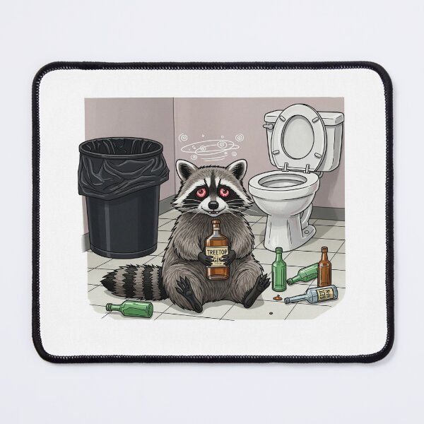 Item preview, Funny Drunk Raccoon in Bathroom Trash Panda designed and sold by TeeARTHY.