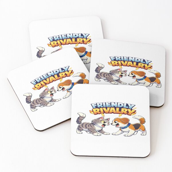 Item preview, Friendly Rivalry Cat vs Dog Cartoon – Funny Pet Lover Design designed and sold by StyleLap.