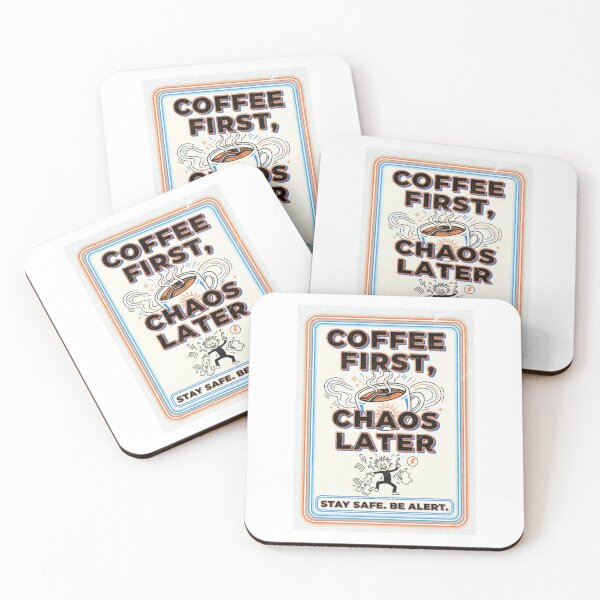 Item preview, Retro Safety Poster – Coffee First, Chaos Later designed and sold by Tily360.