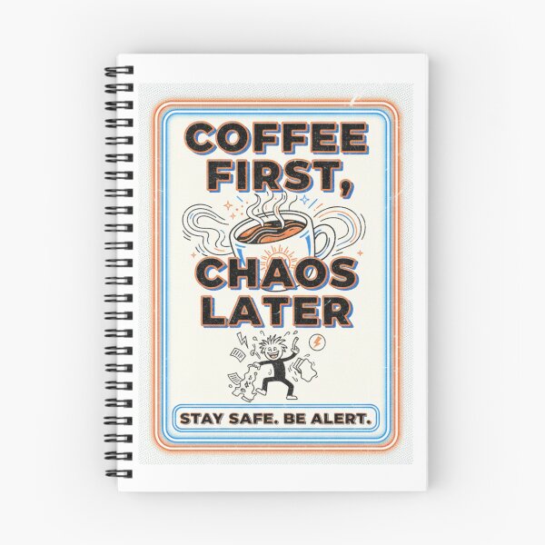 Item preview, Retro Safety Poster – Coffee First, Chaos Later designed and sold by Tily360.