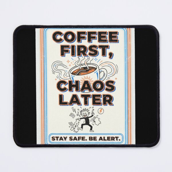 Item preview, Retro Safety Poster – Coffee First, Chaos Later designed and sold by Tily360.