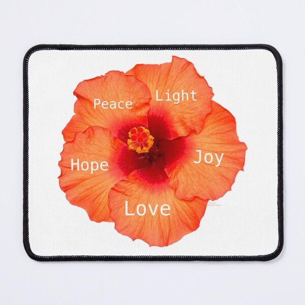 Item preview, Peace, Light, Joy, Love, Hope, Hibiscus flower designed and sold by Josephine Ethereal.