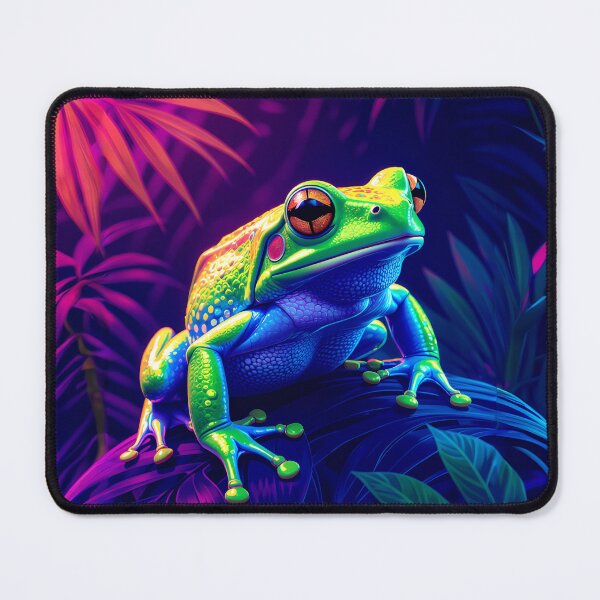 Item preview, Neon Rainforest Tree Frog Psychedelic Art designed and sold by AnimalAirtistry.