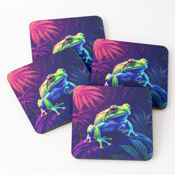 Item preview, Neon Rainforest Tree Frog Psychedelic Art designed and sold by AnimalAirtistry.