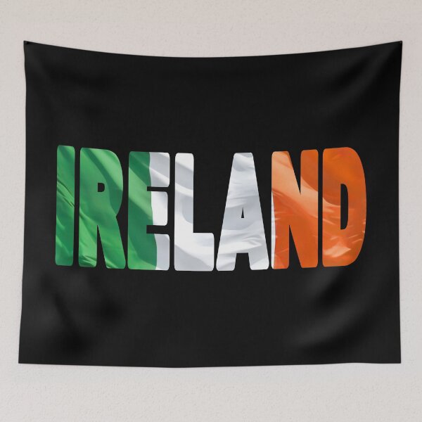 Item preview, IRELAND - Flag Flying in Wind cut to Letters Souvenir Sticker Shirt designed and sold by Adam Gormley.