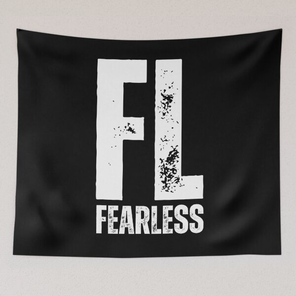 Item preview, FL Fearless Design – Bold Motivational Logo Graphic white worn look font designed and sold by GFamilyC.