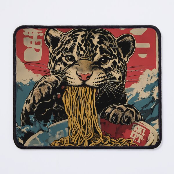 Item preview, Vintage Japanese Jaguar Eating Ramen Noodles designed and sold by k3rstman1.