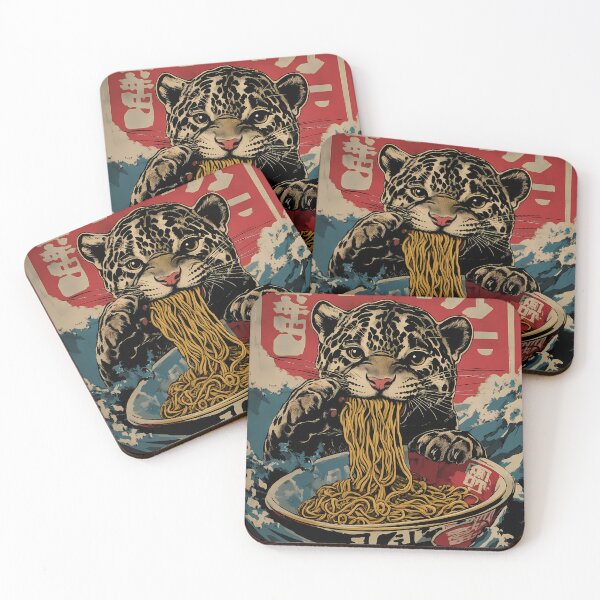 Item preview, Vintage Japanese Jaguar Eating Ramen Noodles designed and sold by k3rstman1.