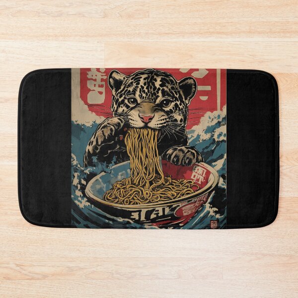 Item preview, Vintage Japanese Jaguar Eating Ramen Noodles designed and sold by k3rstman1.