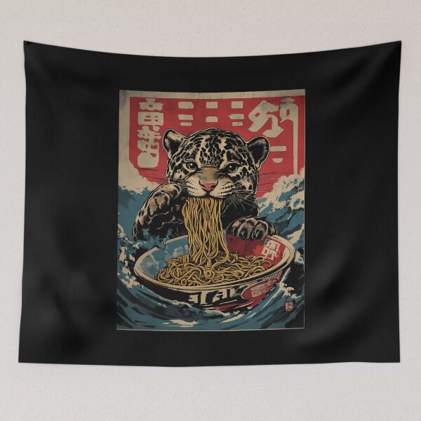 Item preview, Vintage Japanese Jaguar Eating Ramen Noodles designed and sold by k3rstman1.